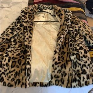 Leopard faux fur coat! New with tags
